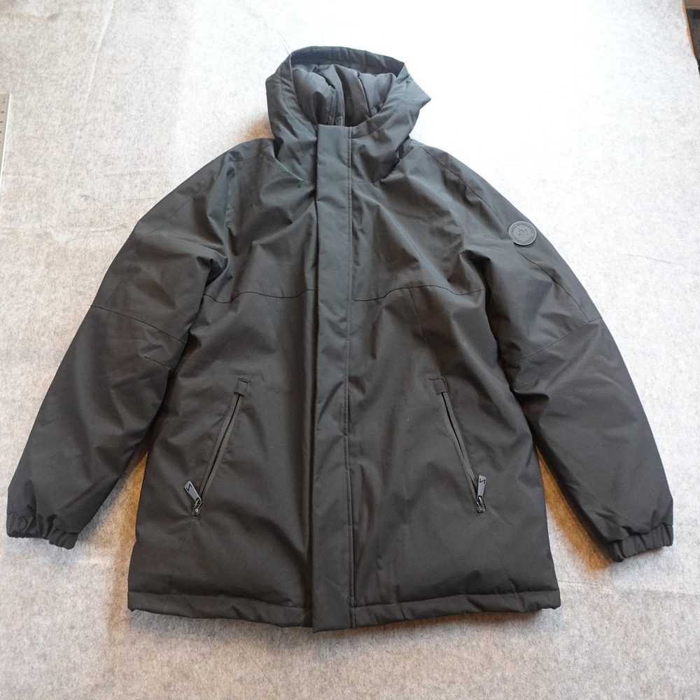 Noize Coat Mens‎ Large Black Rafe Mid Length Parka Hooded Insulated Heavyweight